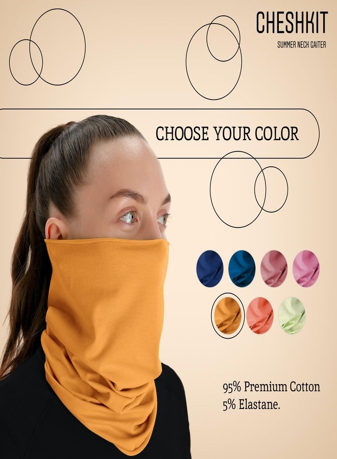 CheshKit Organic Cotton Breathable Summer Neck Gaiter for Men and Women - Face Scarf for Outdoor Activities (Apricot, Small, 2 Pack) - Image 2